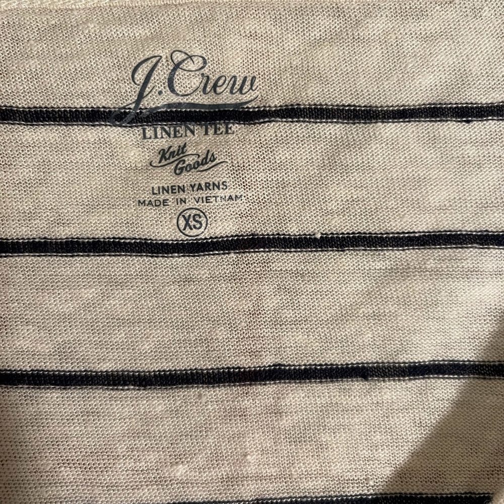 J Crew Relaxed Linen Scoop Neck Striped Shirt ❤️ - Picture 3 of 10